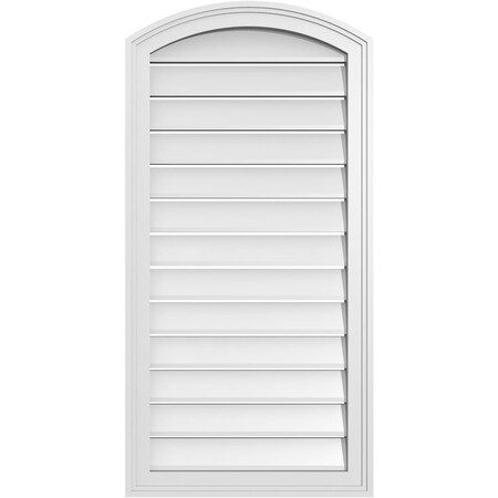 Ekena Millwork Arch Top Surface Mount PVC Gable Vent: Non-Functional, w/2"W x 1-1/2"P Brickmould Frame, 20"W x 38"H GVPAR20X3802SN